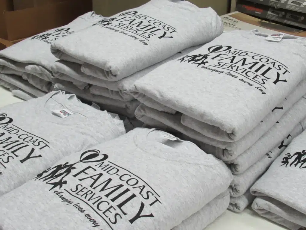 Mid-Coast Family Services printed T-shirts